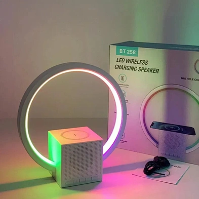 Hot selling 15w fast qi wireless magnetic charger base with speaker phone universal qi wireless charger RGB night light